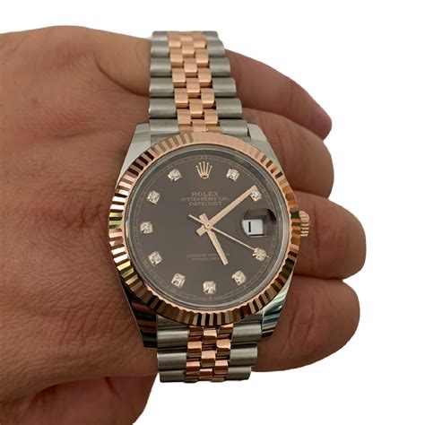 rolex datejust rose gold chocolate dial